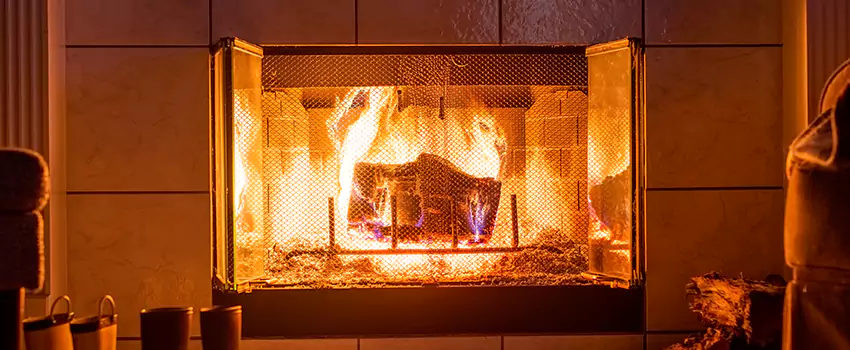 Mendota Hearth Landscape Fireplace Installation in Dix Hills, New York